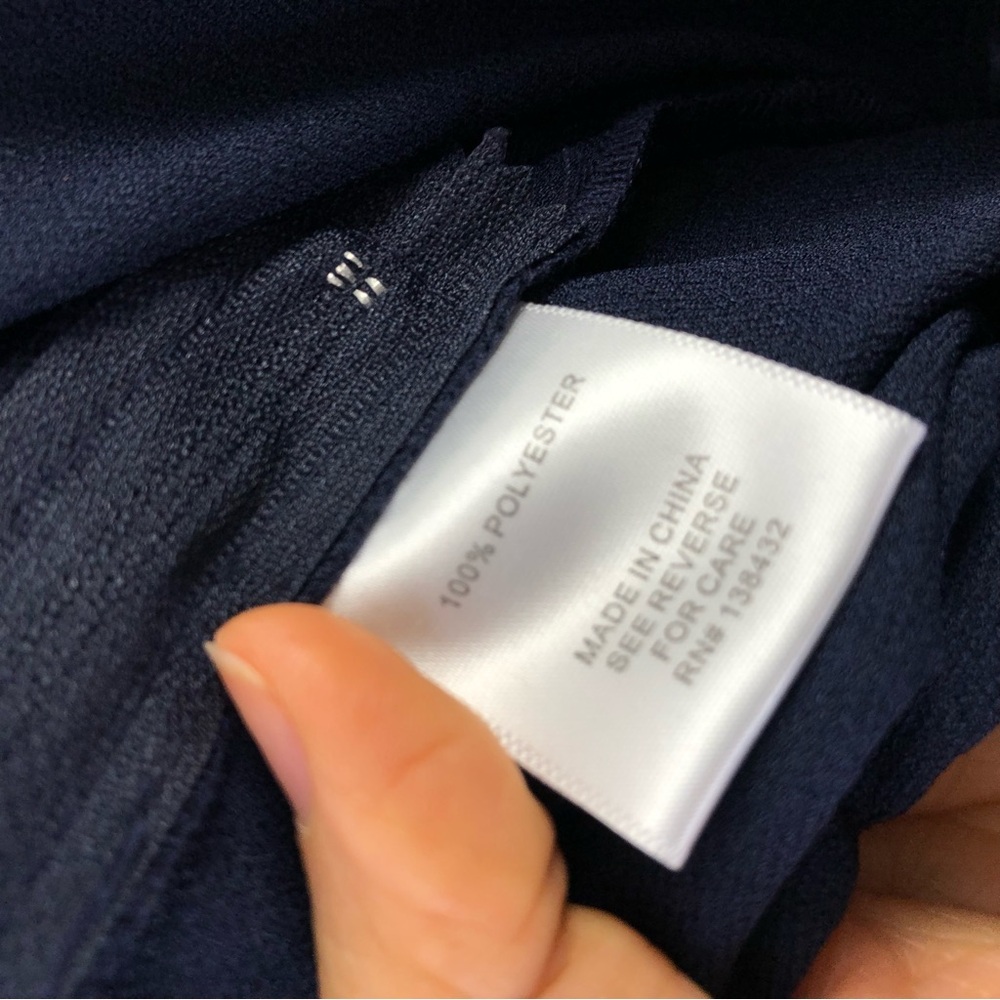 ModCloth Women Pants Cambridge Wide Leg High Rise Trousers Sz L Navy Academia - Picture 8 of 9